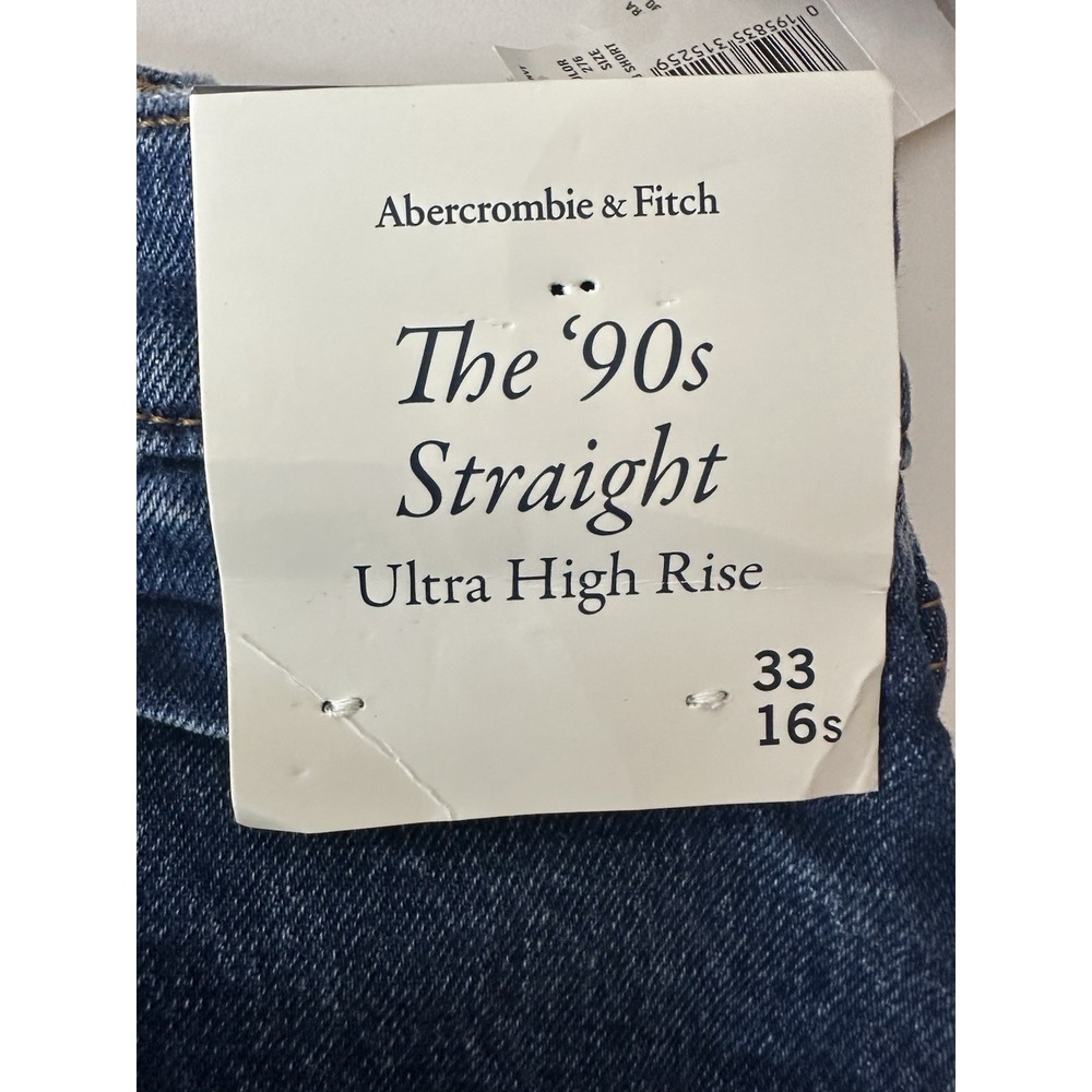 Abercrombie Fitch Jeans Womens Size 33 The 90s Slim Straight Ultra High Rise New - Picture 4 of 8